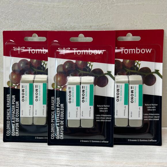 Set of 3 Tombow Erasers with grit - Picture 1 of 2